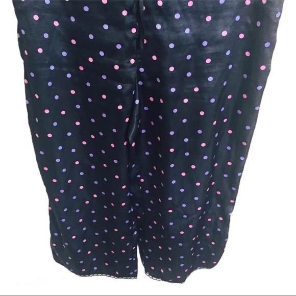 LA SENZA Polka Dot Pyjama Crop Bottoms With Edging Lace Trim Black Size Small - Picture 6 of 10